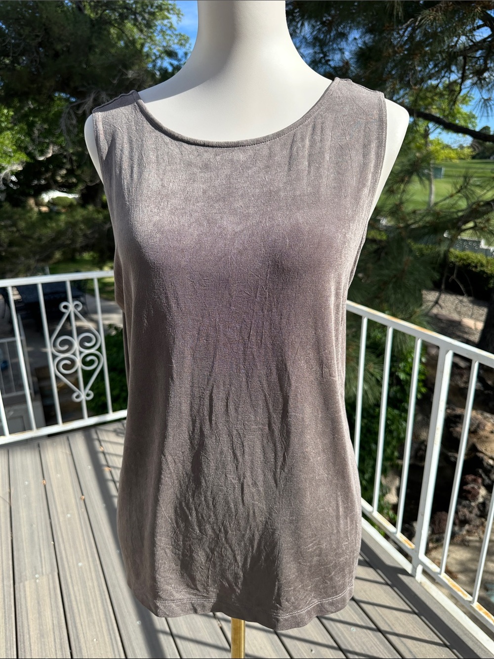 Chico's Sleeveless Tank Top in Taupe Gray